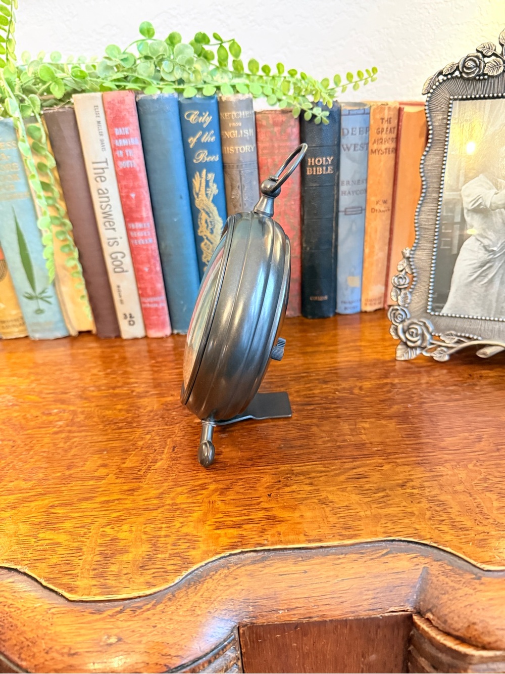 Pottery Barn Bronze Table Clock Pocket Watch - Picture 16 of 16